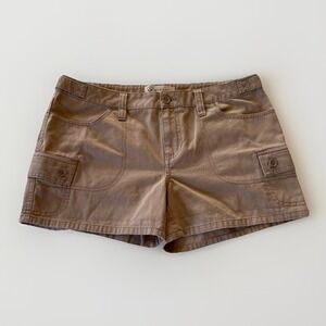 4/$25 Sale! Authentic Jeanswear Junior's Hipster Shorts Size 11 Khaki Denim